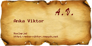 Anka Viktor névjegykártya
